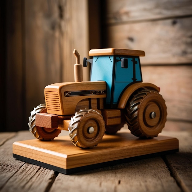 Charming Wooden Tractor Toy Perfect for Kids and Collectors