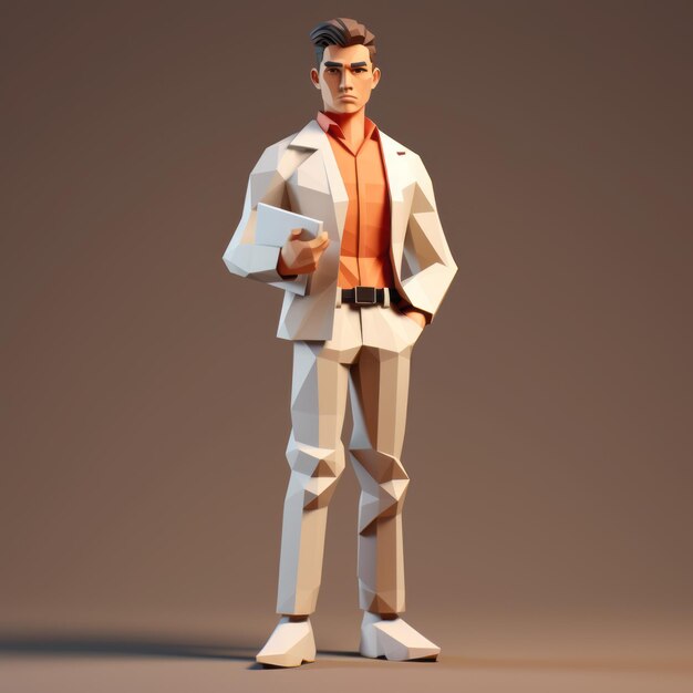 Photo charming xbox 3d character model with neoconstructivist style