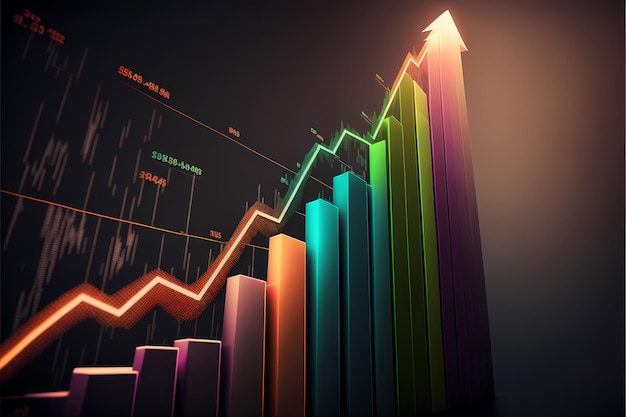 chart showing a steady upward trend representing the idea of growth and financial success business