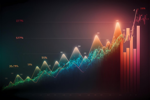 chart showing a steady upward trend representing the idea of growth and financial success business