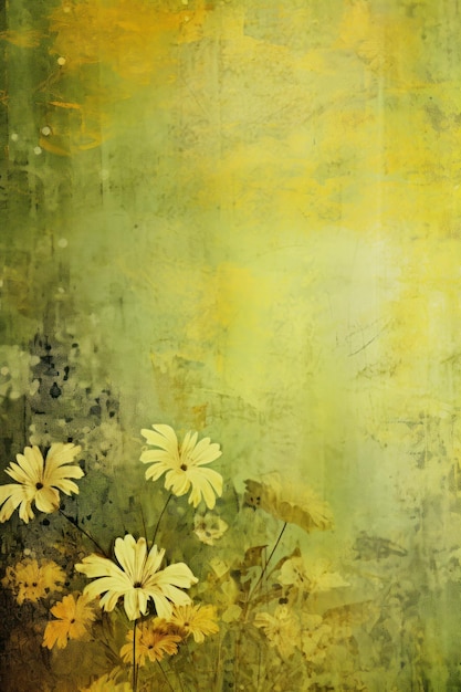 Chartreuse abstract floral background with natural grunge textures ar 23 Job ID 30b5209f2e8442cc9961c1344580669c