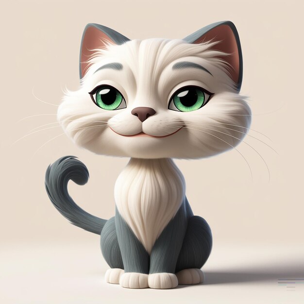 Photo chartreux cat stylized cartoon character design