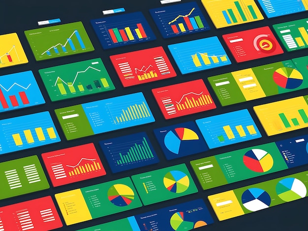 Photo charts and graphs reflecting data insights and statistics analysis