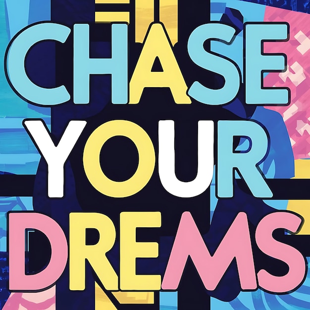 Photo chase your dreams tshirt design motivational quote illustartiontypographybannerposter