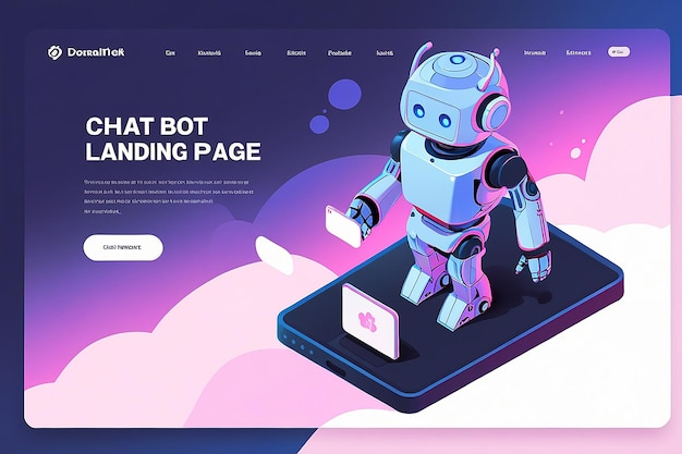 Chat Bot Isometric Landing Page