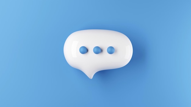 Chat bubble on blue background Chat or online talking concept 3D Rendering