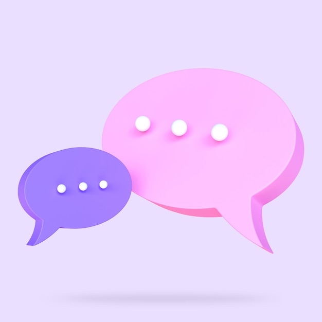 Chat Bubble icon Minimal chat discussion box 3d render