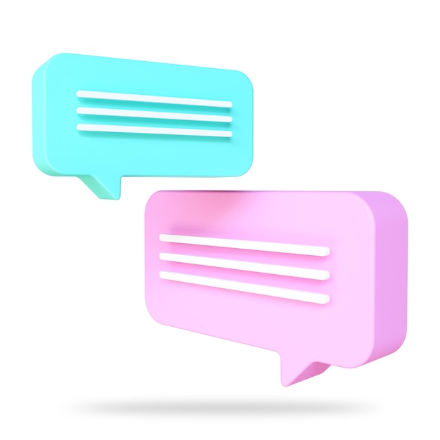 Chat Bubble icon Minimal chat discussion box 3d render