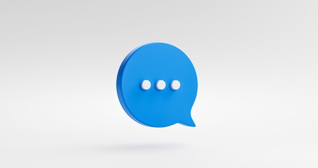 Chat bubble message speech dialog icon symbol or communication type talk flat design isolated on white background with chatting speak balloon conversation. 3D rendering.