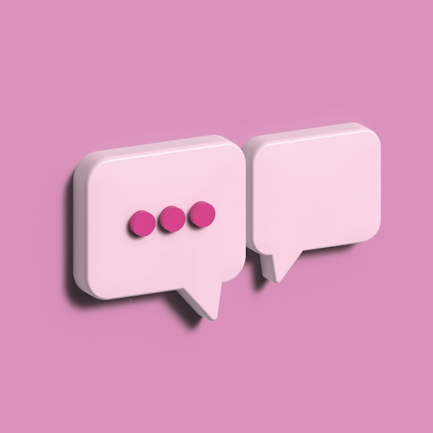 Chat bubbles or speech bubble 3d rendering illustration