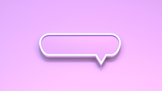 Chat or dialogue sign. Conversation symbol on a pink background. 3d rendering.