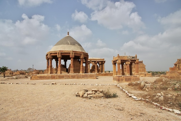 Chaukhandi vintage tombs close Karachi in Pakistan