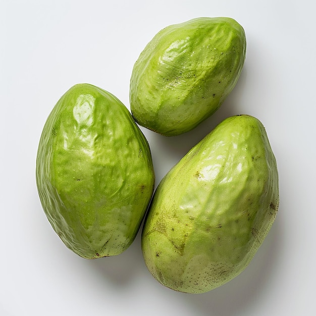 Chayote Fresh CloseUp on White Background