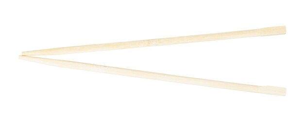 Cheap disposable wooden chopsticks isolated