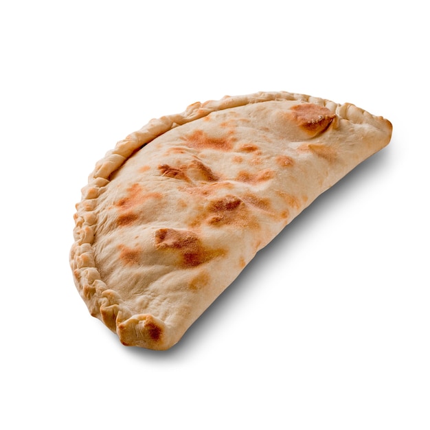 Cheburek meat in dough isolated on white background