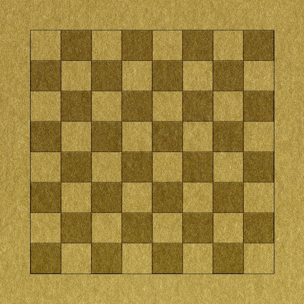 Checkerboard in golden paper background