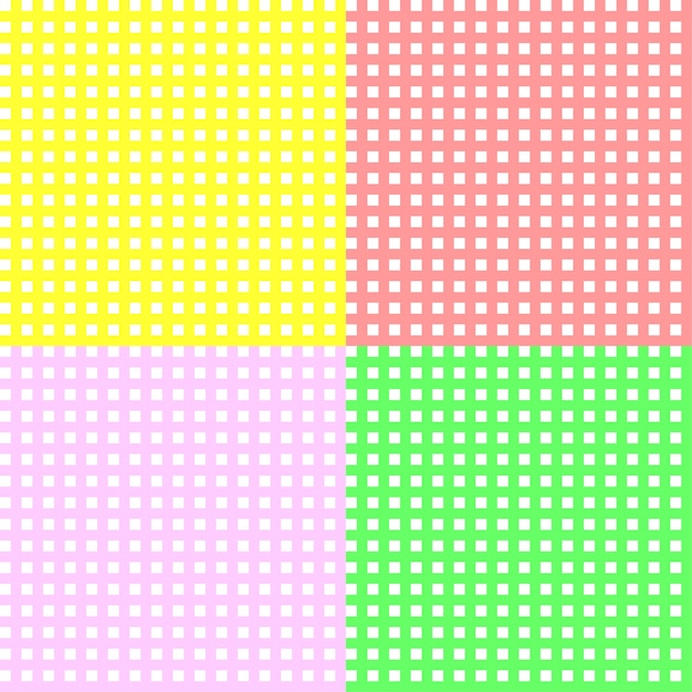 checkered pattern on a white background Sweet seamless pattern in pink red yellow and green tones