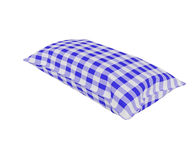 Checkered realistic pillow 3d render