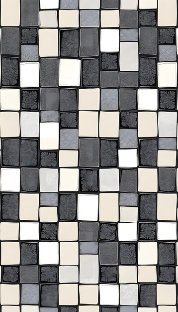 Checkered traditional European ceramic mosaic tile background pattern Architectural mosaic detail