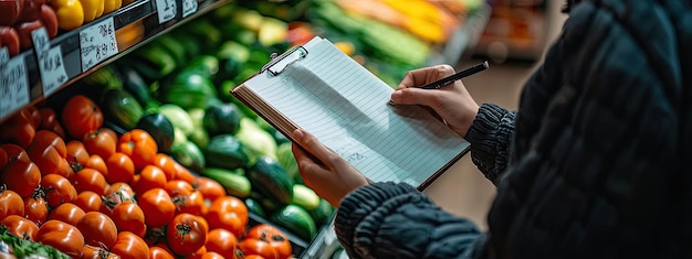 Photo checking the quality of vegetables in the store selective focus