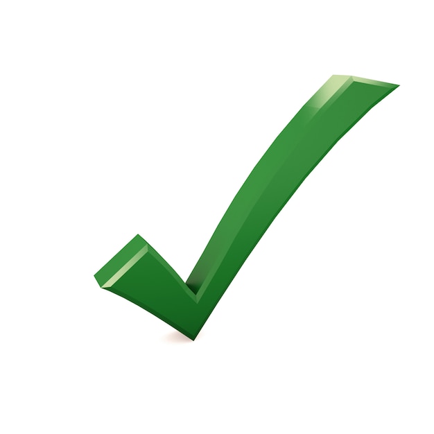 Checkmark on isolated white