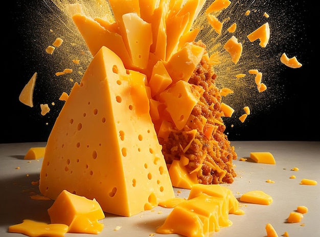 Cheddar cheese explosion