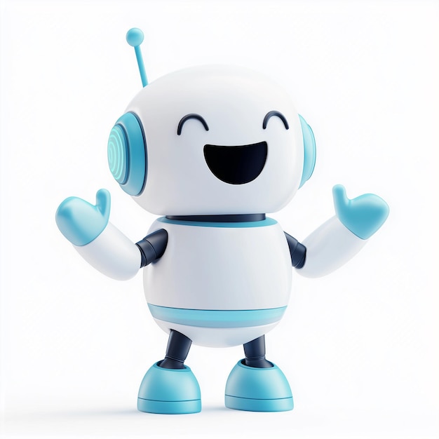 Photo cheerful 3d robot with open arms ai and automation concept