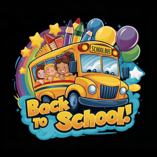 Cheerful BacktoSchool Logo Featuring a Vibrant School Bus _5