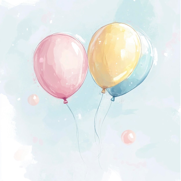 Photo cheerful balloon illustrations for festive and playful designs