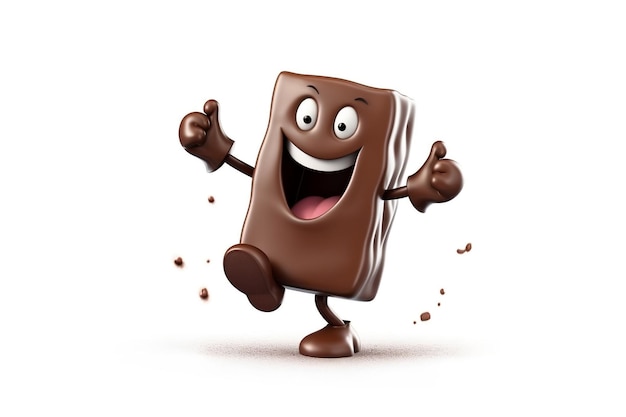 Cheerful Cartoon Chocolate Transparent Background AI