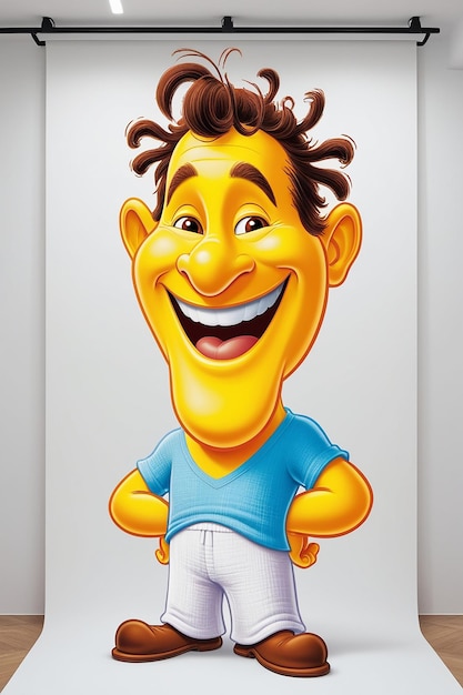 Photo cheerful cartoon man smiling