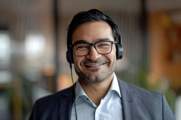 Cheerful Customer Service Representative at Work in Office