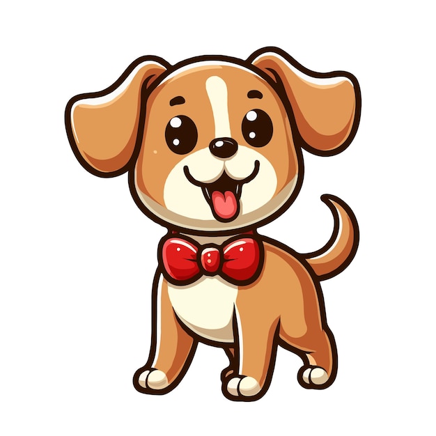 Cheerful Cute Dog on White Background