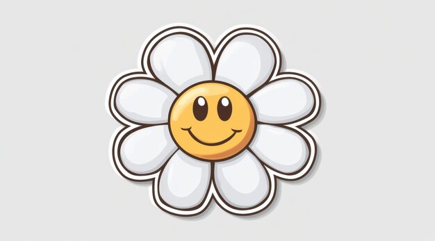 Photo the cheerful and delightful daisy featuring a bright joyful smiley face design