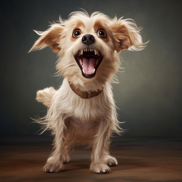 A cheerful dog wagging its tail uncontrollably