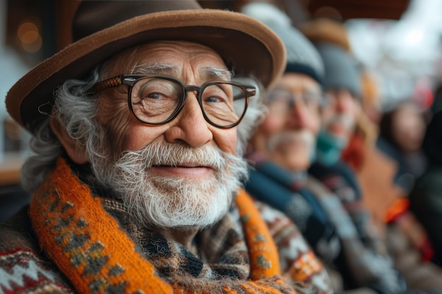 Cheerful elder man flashing a smile for the camera