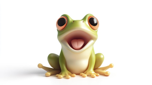 A Cheerful Frog With Wide Eyes