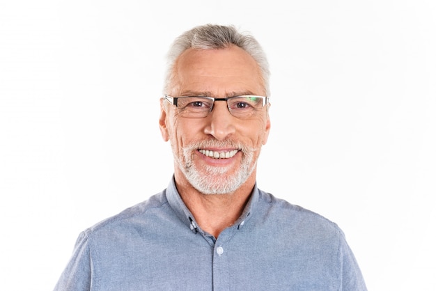 Cheerful happy man  and smiling isolated