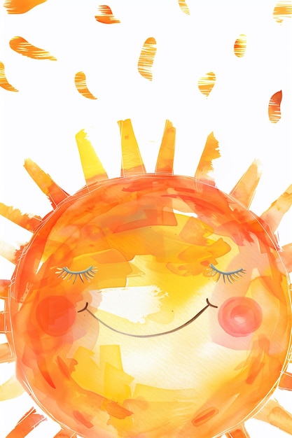 Photo a cheerful illustration of multiple smiling suns perfect for adding a touch of sunshine