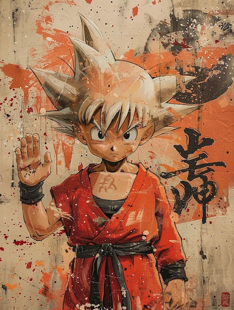 Cheerful Kame Sennin in Dragon Ball Waving Greetings