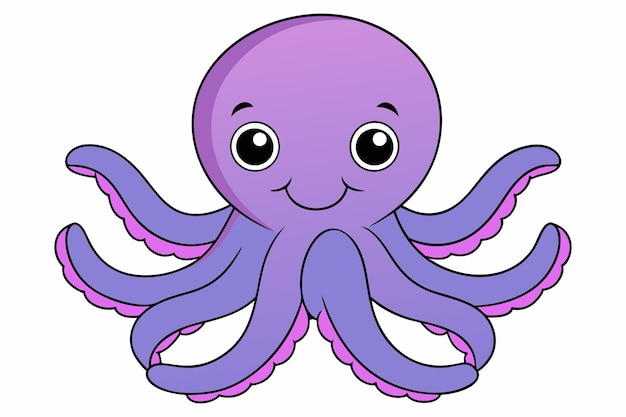 Photo cheerful kawaii octopus vector illustration