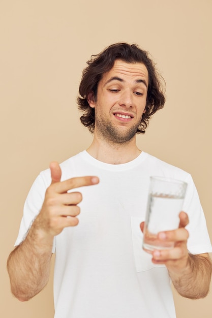 Cheerful man with a mug for a drink Lifestyle unaltered