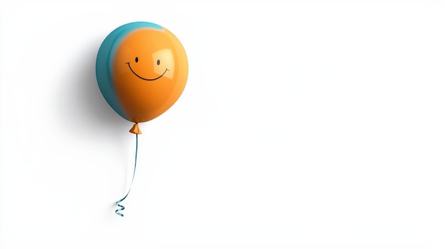 Photo a cheerful orange balloon with a smiley face perfect for celebrations parties and joyful moments