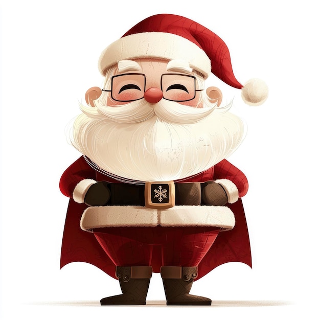 Cheerful Santa Claus in Superhero Costume