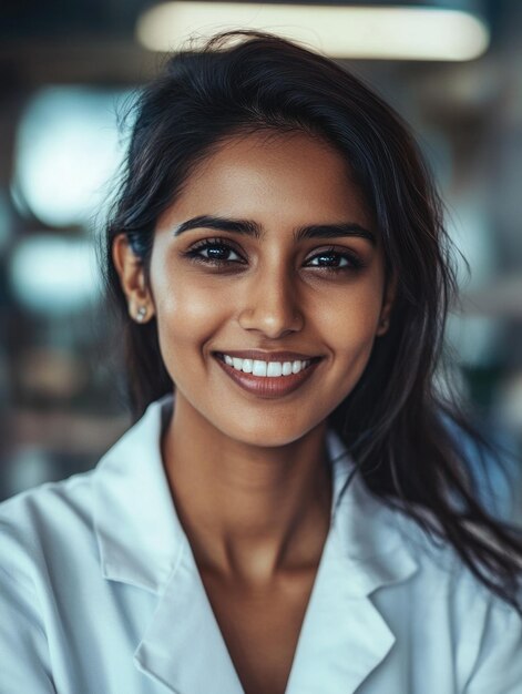 Photo a cheerful scientist with a friendly smile suitable for medical or educational illustrations