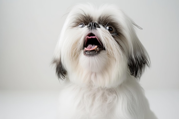 Cheerful Shih Tzu with Cute Tongue Out generative AI