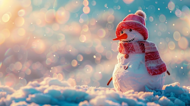 Cheerful Snowman in a Winter Wonderland