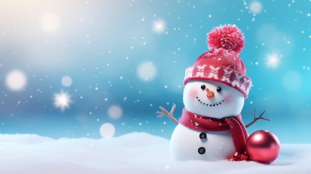 Cheerful Snowman in a Winter Wonderland