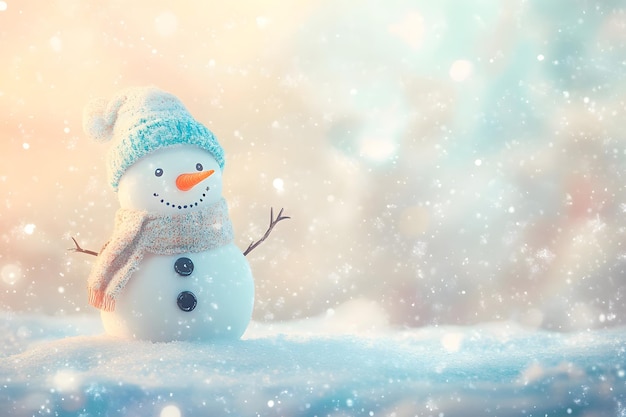 Cheerful Snowman in a Winter Wonderland