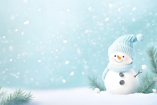 Cheerful Snowman in a Winter Wonderland